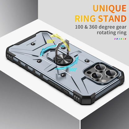 For iPhone 16 Pro Max Ring Holder Phone Case(Grey) by buy2fix