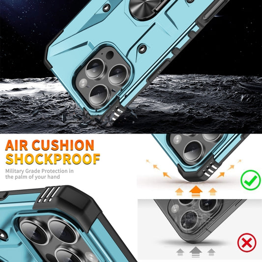 For iPhone 16 Pro Max Ring Holder Phone Case(Light Blue) by buy2fix