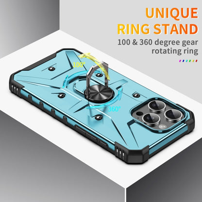 For iPhone 16 Pro Max Ring Holder Phone Case(Light Blue) by buy2fix