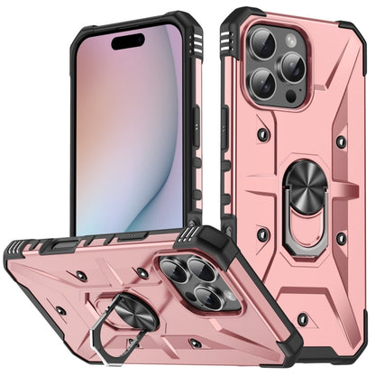 For iPhone 16 Pro Max Ring Holder Phone Case(Rose Gold) by buy2fix