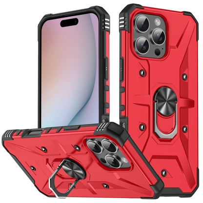 For iPhone 16 Pro Max Ring Holder Phone Case(Red) by buy2fix