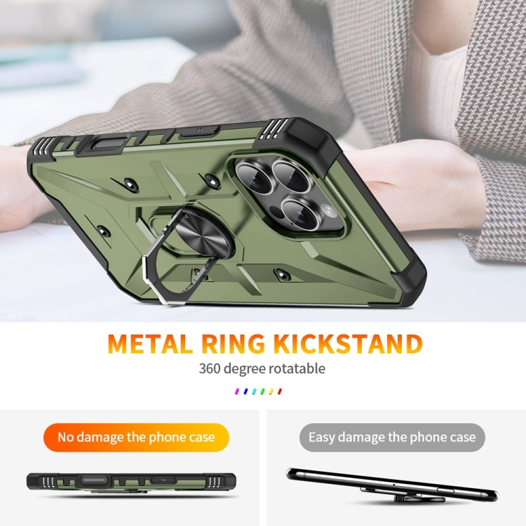 For iPhone 16 Pro Max Ring Holder Phone Case(Army Green) by buy2fix