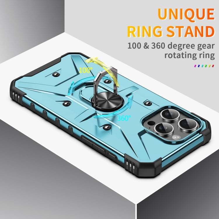 For iPhone 16 Pro Ring Holder Phone Case(Light Blue) by buy2fix