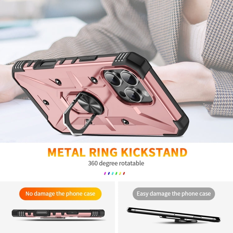 For iPhone 16 Pro Ring Holder Phone Case(Rose Gold) by buy2fix