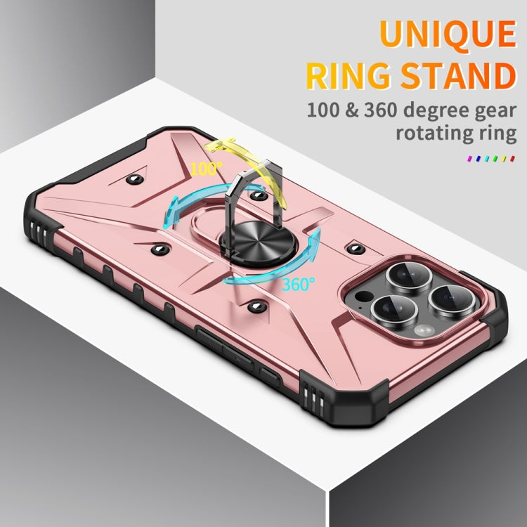 For iPhone 16 Pro Ring Holder Phone Case(Rose Gold) by buy2fix