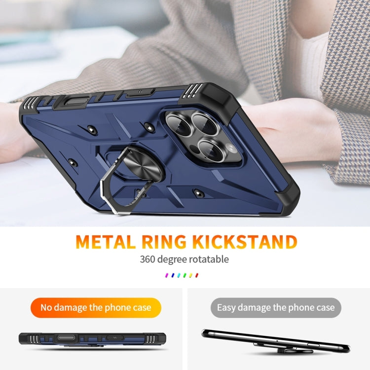 For iPhone 16 Pro Ring Holder Phone Case(Blue) by buy2fix