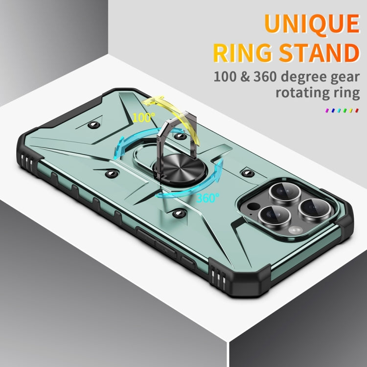 For iPhone 16 Pro Ring Holder Phone Case(Midnight Green) by buy2fix