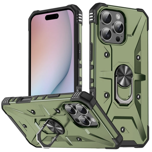 For iPhone 16 Pro Ring Holder Phone Case(Army Green) by buy2fix