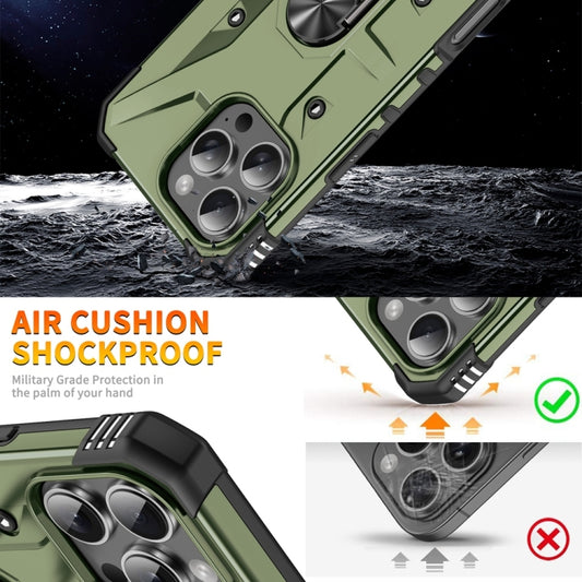 For iPhone 16 Pro Ring Holder Phone Case(Army Green) by buy2fix