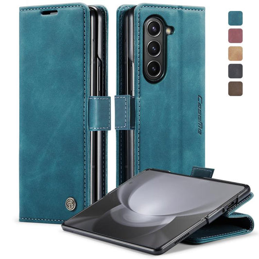 For Samsung Galaxy Z Fold5 CaseMe-013 Multifunctional Retro Frosted Leather Phone Case(Blue) - Galaxy Z Fold5 Cases by CaseMe | Online Shopping UK | buy2fix