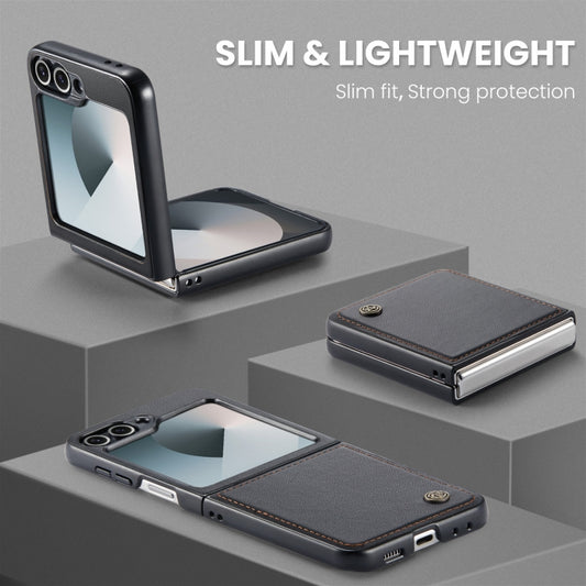 For Samsung Galaxy Z Flip6 / Flip7 FE CaseMe 023 Butterfly Buckle Litchi Texture RFID Anti-theft Leather Phone Case(Black) - Galaxy Z Flip6 5G Cases by CaseMe | Online Shopping UK | buy2fix