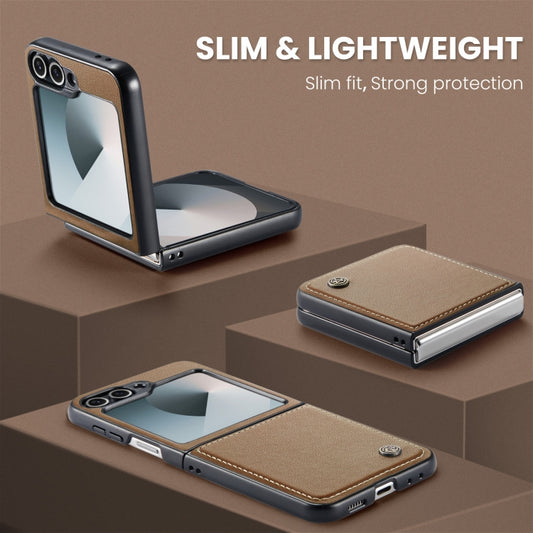 For Samsung Galaxy Z Flip6 / Flip7 FE CaseMe 023 Butterfly Buckle Litchi Texture RFID Anti-theft Leather Phone Case(Brown) - Galaxy Z Flip6 5G Cases by CaseMe | Online Shopping UK | buy2fix