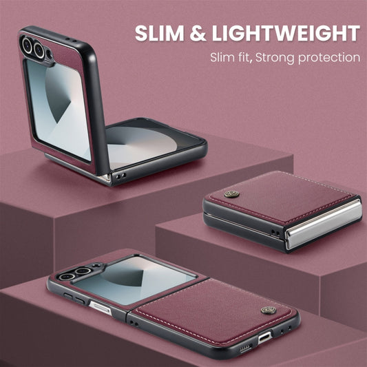 For Samsung Galaxy Z Flip6 / Flip7 FE CaseMe 023 Butterfly Buckle Litchi Texture RFID Anti-theft Leather Phone Case(Wine Red) - Galaxy Z Flip6 5G Cases by CaseMe | Online Shopping UK | buy2fix