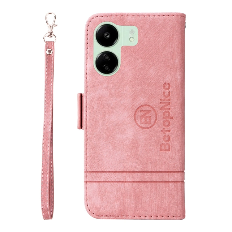 For Xiaomi Redmi 13C 4G / 5G BETOPNICE Dual-side Buckle Leather Phone Case(Pink) by BETOPNICE