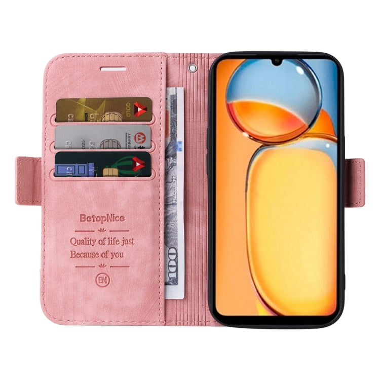 For Xiaomi Redmi 13C 4G / 5G BETOPNICE Dual-side Buckle Leather Phone Case(Pink) by BETOPNICE