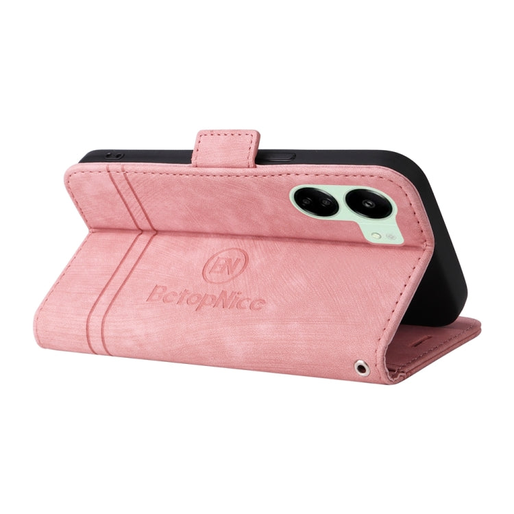 For Xiaomi Redmi 13C 4G / 5G BETOPNICE Dual-side Buckle Leather Phone Case(Pink) by BETOPNICE