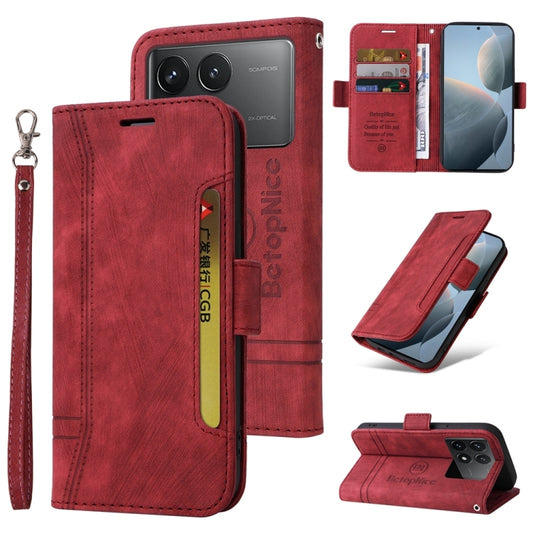 For Xiaomi Redmi K70 / K70 Pro 5G BETOPNICE Dual-side Buckle Leather Phone Case(Red) - Xiaomi Cases by BETOPNICE | Online Shopping UK | buy2fix