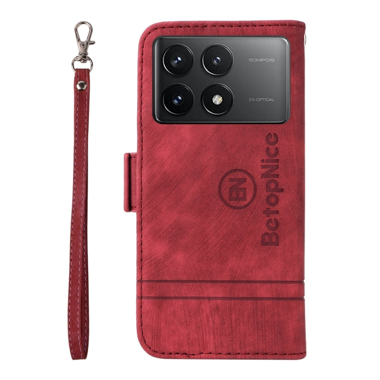 For Xiaomi Redmi K70 / K70 Pro 5G BETOPNICE Dual-side Buckle Leather Phone Case(Red) - Xiaomi Cases by BETOPNICE | Online Shopping UK | buy2fix