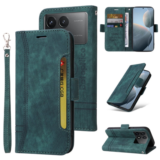 For Xiaomi Redmi K70 / K70 Pro 5G BETOPNICE Dual-side Buckle Leather Phone Case(Green) - Xiaomi Cases by BETOPNICE | Online Shopping UK | buy2fix