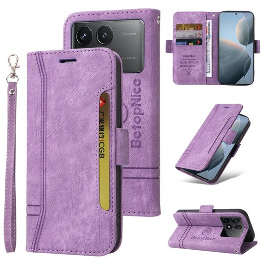 For Xiaomi Redmi K70 / K70 Pro 5G BETOPNICE Dual-side Buckle Leather Phone Case(Purple) - Xiaomi Cases by BETOPNICE | Online Shopping UK | buy2fix