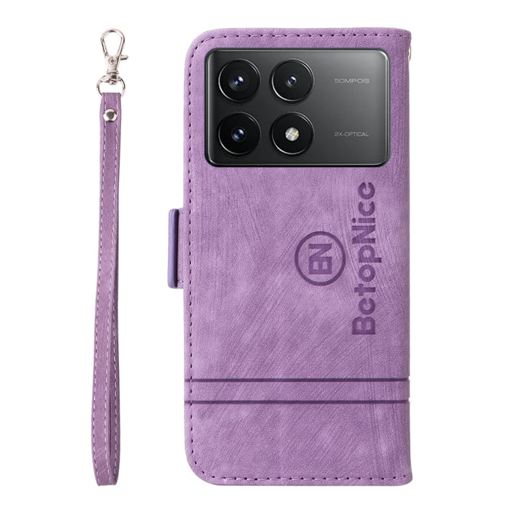 For Xiaomi Redmi K70 / K70 Pro 5G BETOPNICE Dual-side Buckle Leather Phone Case(Purple) - Xiaomi Cases by BETOPNICE | Online Shopping UK | buy2fix