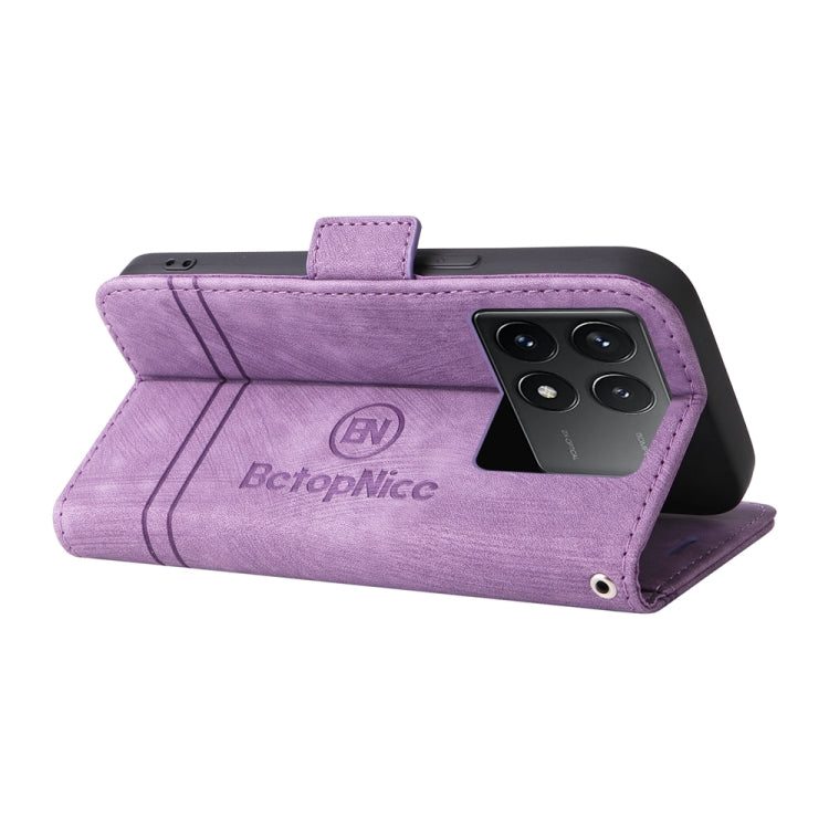 For Xiaomi Redmi K70 / K70 Pro 5G BETOPNICE Dual-side Buckle Leather Phone Case(Purple) - Xiaomi Cases by BETOPNICE | Online Shopping UK | buy2fix