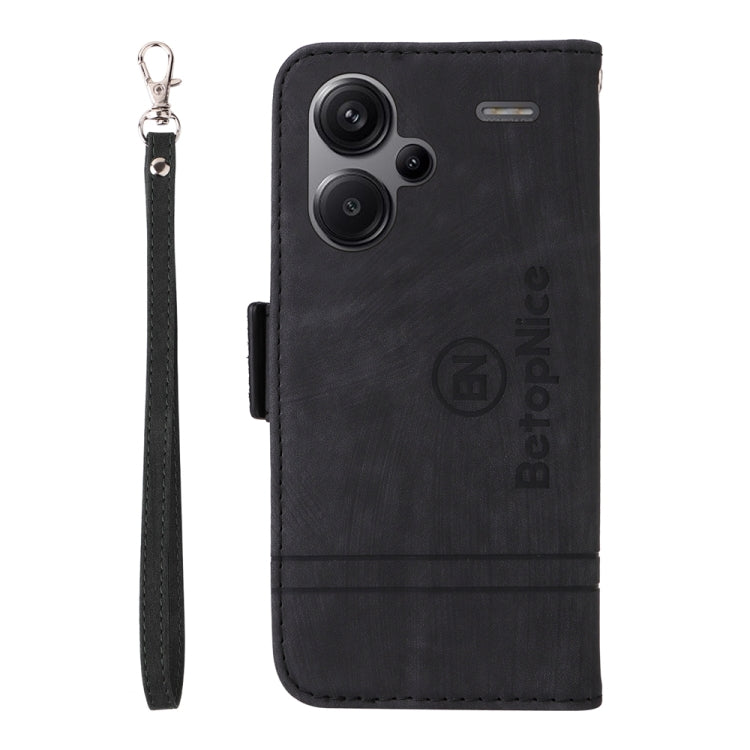 For Xiaomi Redmi Note 13 Pro+ 5G Global BETOPNICE Dual-side Buckle Leather Phone Case(Black) - Xiaomi Cases by BETOPNICE | Online Shopping UK | buy2fix