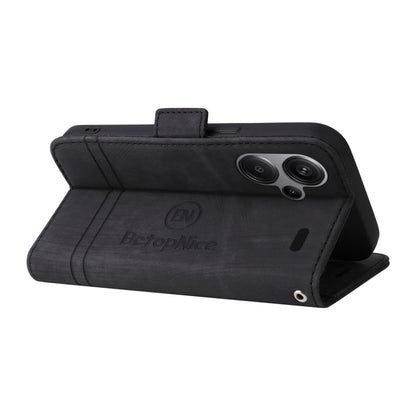 For Xiaomi Redmi Note 13 Pro+ 5G Global BETOPNICE Dual-side Buckle Leather Phone Case(Black) - Xiaomi Cases by BETOPNICE | Online Shopping UK | buy2fix