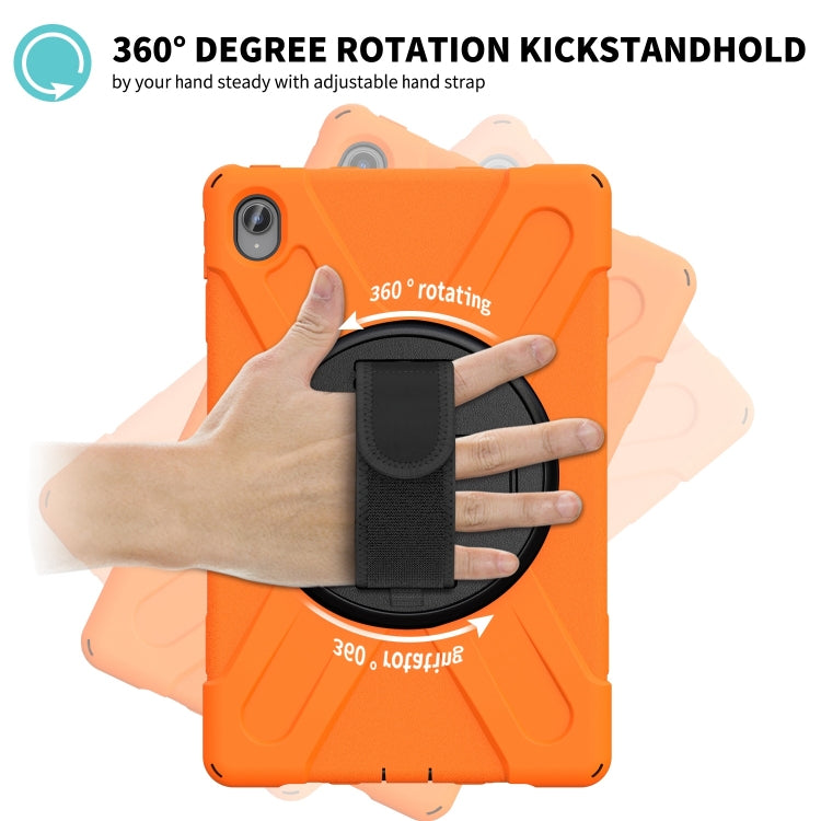 For Lenovo Tab P11 Silicone Hybrid PC Tablet Case with Grip & Shoulder Strap(Orange) by buy2fix