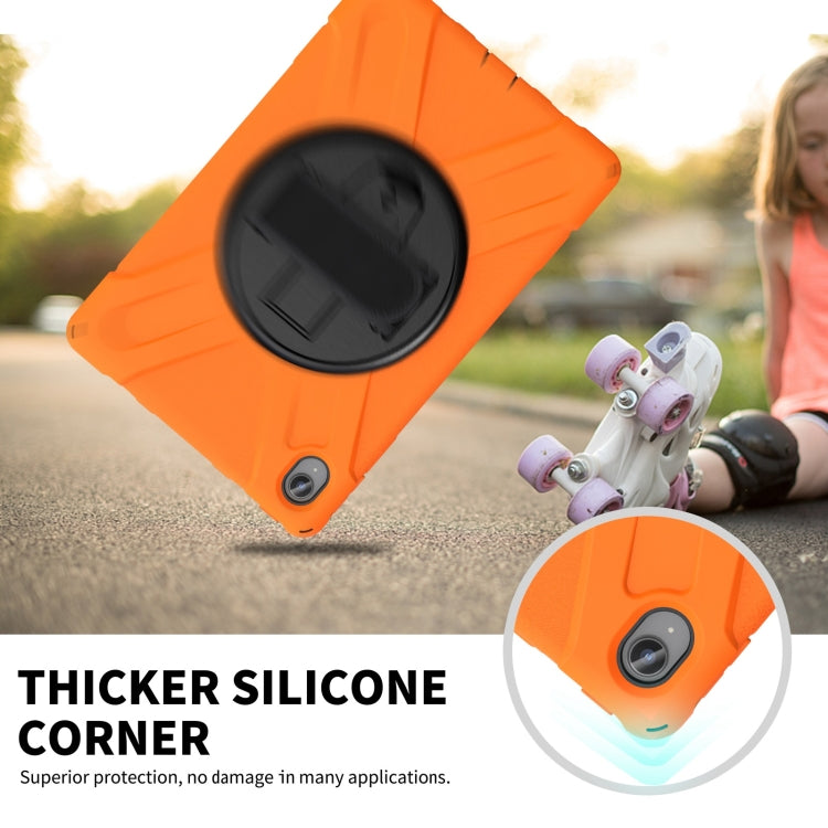 For Lenovo Tab P11 Silicone Hybrid PC Tablet Case with Grip & Shoulder Strap(Orange) by buy2fix