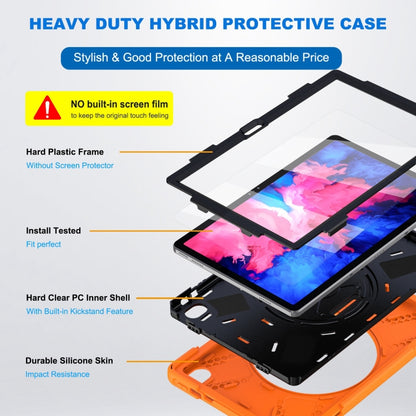For Lenovo Tab P11 Silicone Hybrid PC Tablet Case with Grip & Shoulder Strap(Orange) by buy2fix