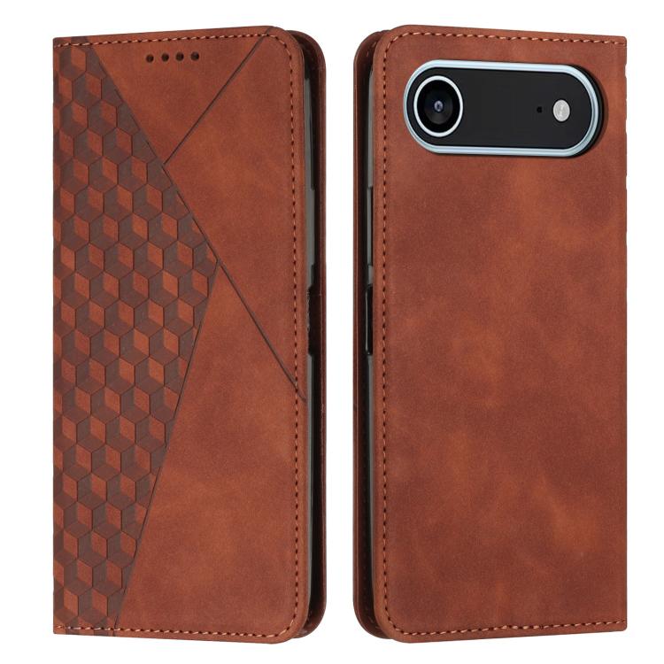 For iPhone Air Diamond Splicing Skin Feel Magnetic Leather Phone Case(Brown) - iPhone Air Cases by buy2fix | Online Shopping UK | buy2fix