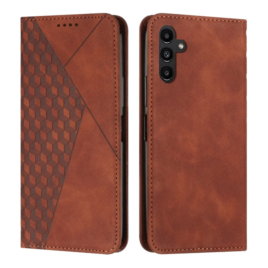 For Samsung Galaxy S24 Diamond Splicing Skin Feel Magnetic Leather Phone Case(Brown)