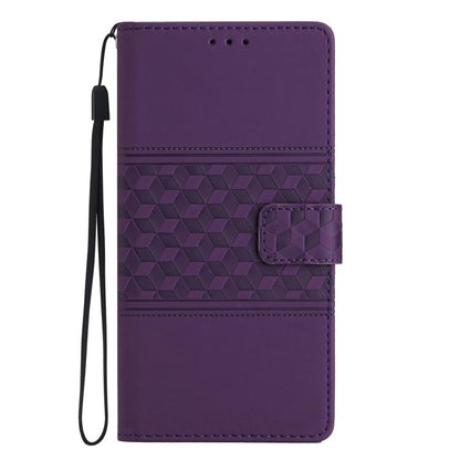 For iPhone 16e Diamond Embossed Skin Feel Leather Phone Case(Purple) - iPhone 16e Cases by buy2fix | Online Shopping UK | buy2fix