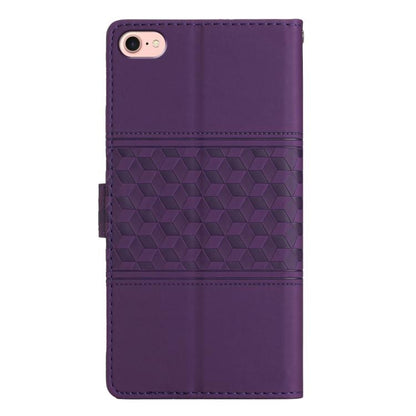 For iPhone 16e Diamond Embossed Skin Feel Leather Phone Case(Purple) - iPhone 16e Cases by buy2fix | Online Shopping UK | buy2fix