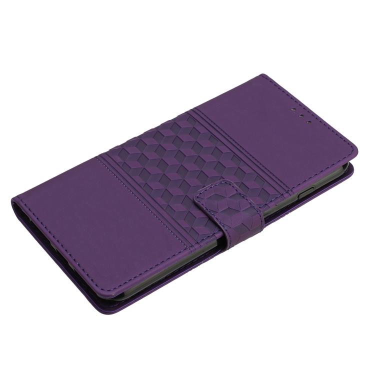 For iPhone 16e Diamond Embossed Skin Feel Leather Phone Case(Purple) - iPhone 16e Cases by buy2fix | Online Shopping UK | buy2fix