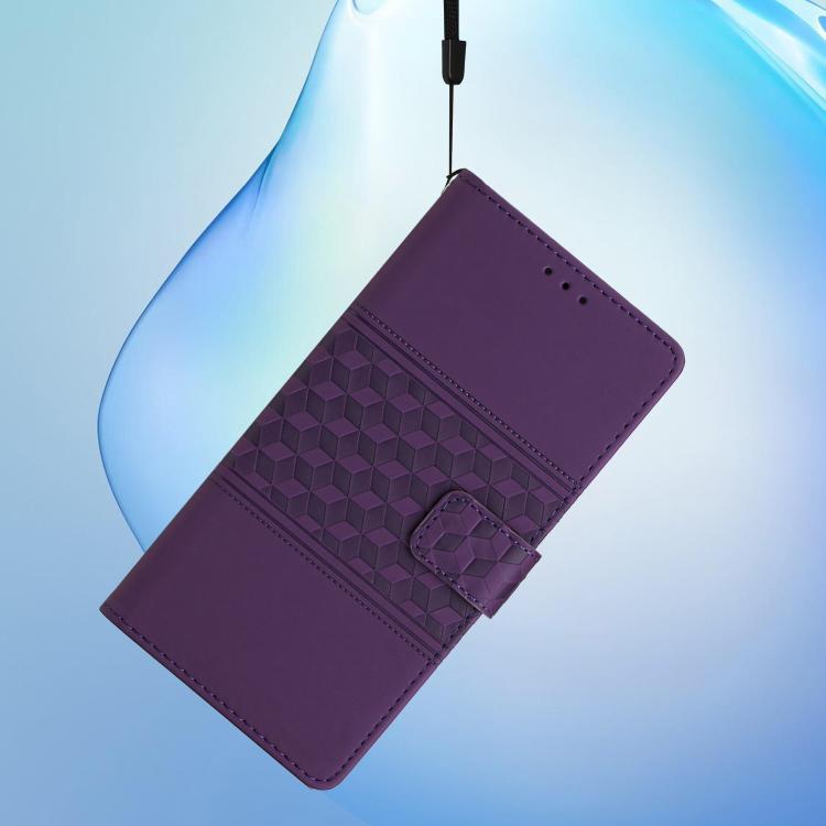 For iPhone 16e Diamond Embossed Skin Feel Leather Phone Case(Purple) - iPhone 16e Cases by buy2fix | Online Shopping UK | buy2fix
