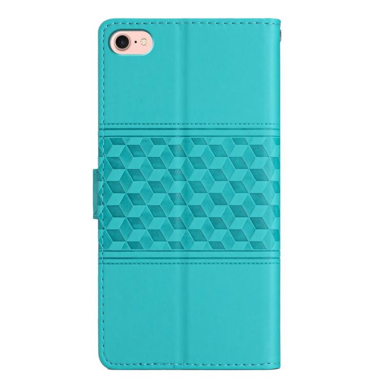 For iPhone 16e Diamond Embossed Skin Feel Leather Phone Case(Blue) - iPhone 16e Cases by buy2fix | Online Shopping UK | buy2fix