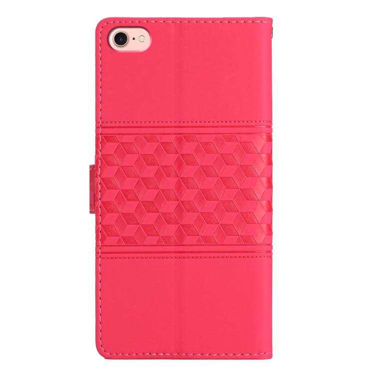 For iPhone 16e Diamond Embossed Skin Feel Leather Phone Case(Red) - iPhone 16e Cases by buy2fix | Online Shopping UK | buy2fix