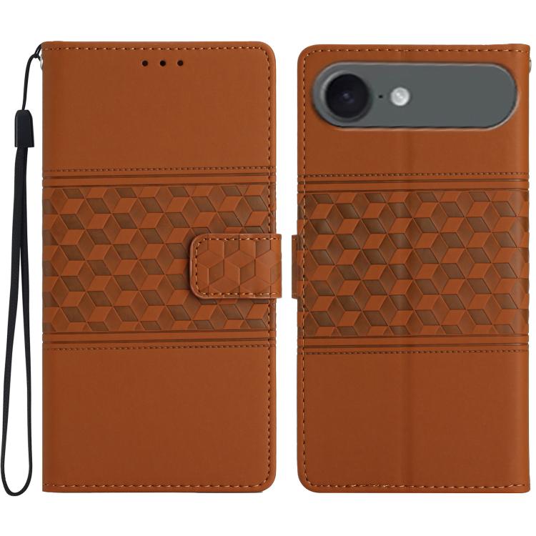 For iPhone Air Diamond Embossed Skin Feel Leather Phone Case(Brown) - iPhone Air Cases by buy2fix | Online Shopping UK | buy2fix