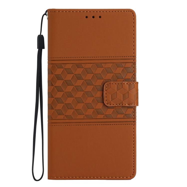 For iPhone Air Diamond Embossed Skin Feel Leather Phone Case(Brown) - iPhone Air Cases by buy2fix | Online Shopping UK | buy2fix