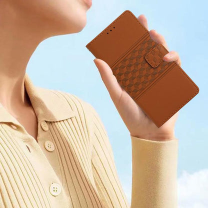 For iPhone Air Diamond Embossed Skin Feel Leather Phone Case(Brown) - iPhone Air Cases by buy2fix | Online Shopping UK | buy2fix