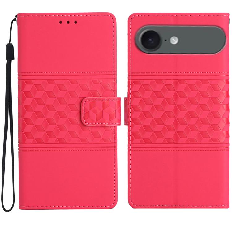 For iPhone Air Diamond Embossed Skin Feel Leather Phone Case(Red) - iPhone Air Cases by buy2fix | Online Shopping UK | buy2fix