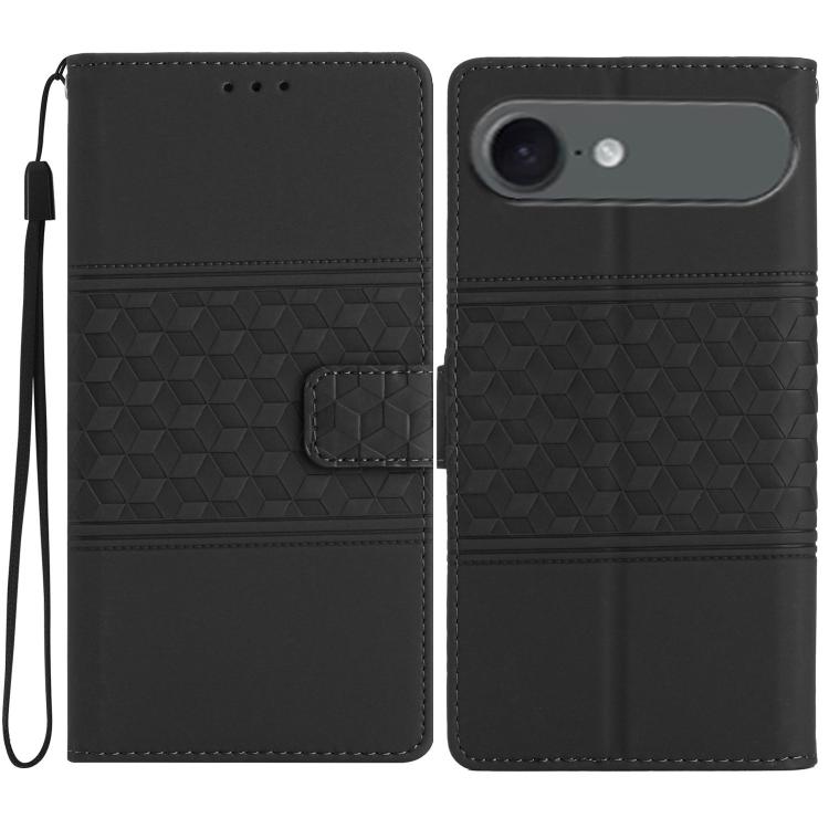 For iPhone Air Diamond Embossed Skin Feel Leather Phone Case(Black) - iPhone Air Cases by buy2fix | Online Shopping UK | buy2fix