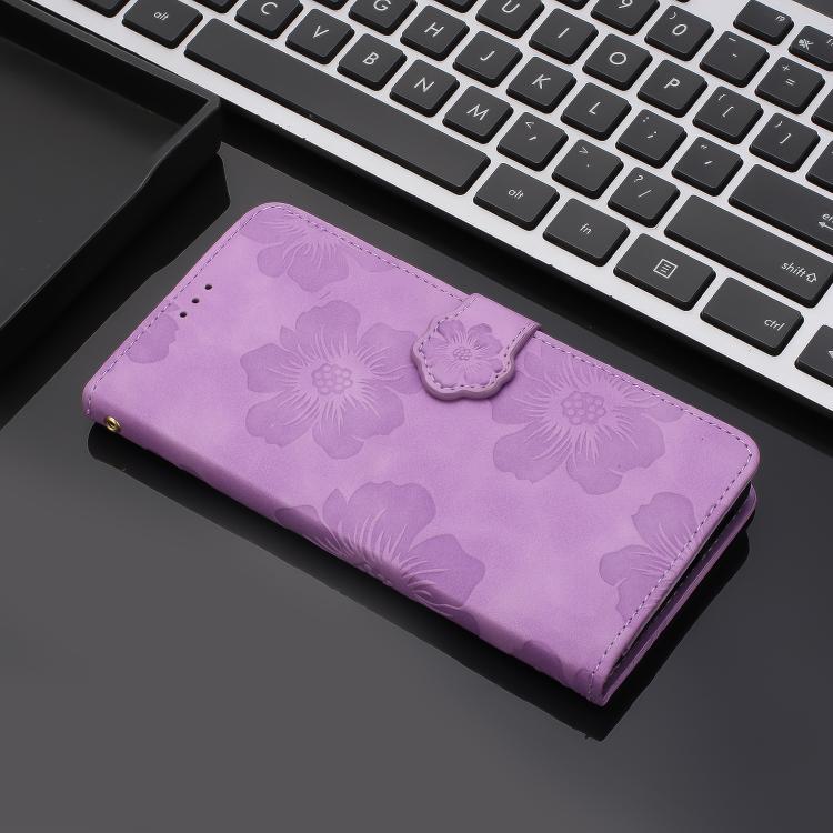 For iPhone Air Flower Embossing Pattern Leather Phone Case(Purple) - iPhone Air Cases by buy2fix | Online Shopping UK | buy2fix