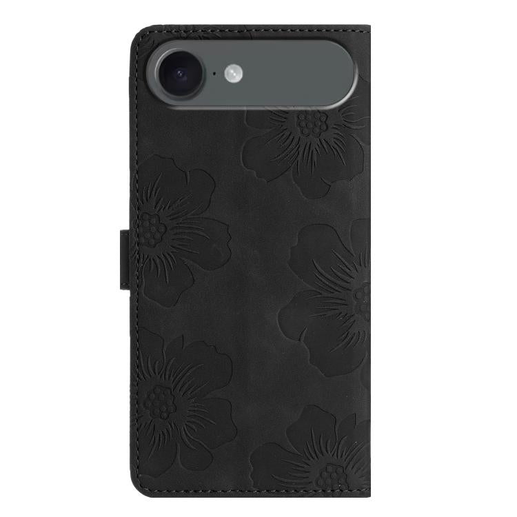 For iPhone Air Flower Embossing Pattern Leather Phone Case(Black) - iPhone Air Cases by buy2fix | Online Shopping UK | buy2fix