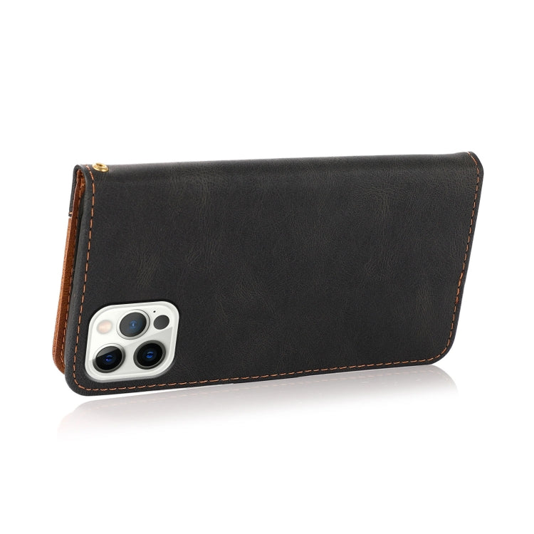 For iPhone 16 Pro Dual-color Stitching Leather Phone Case(Black Brown) by buy2fix