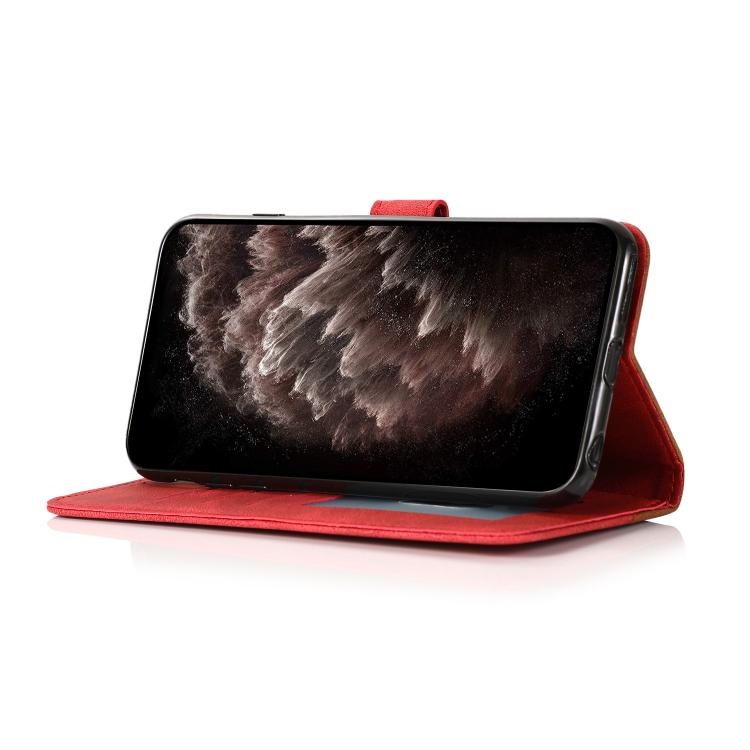 For iPhone 16e Dual-color Stitching Leather Phone Case(Brown Red) - iPhone 16e Cases by buy2fix | Online Shopping UK | buy2fix