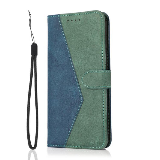 For iPhone Air Dual-color Stitching Leather Phone Case(Blue Green) - iPhone Air Cases by buy2fix | Online Shopping UK | buy2fix