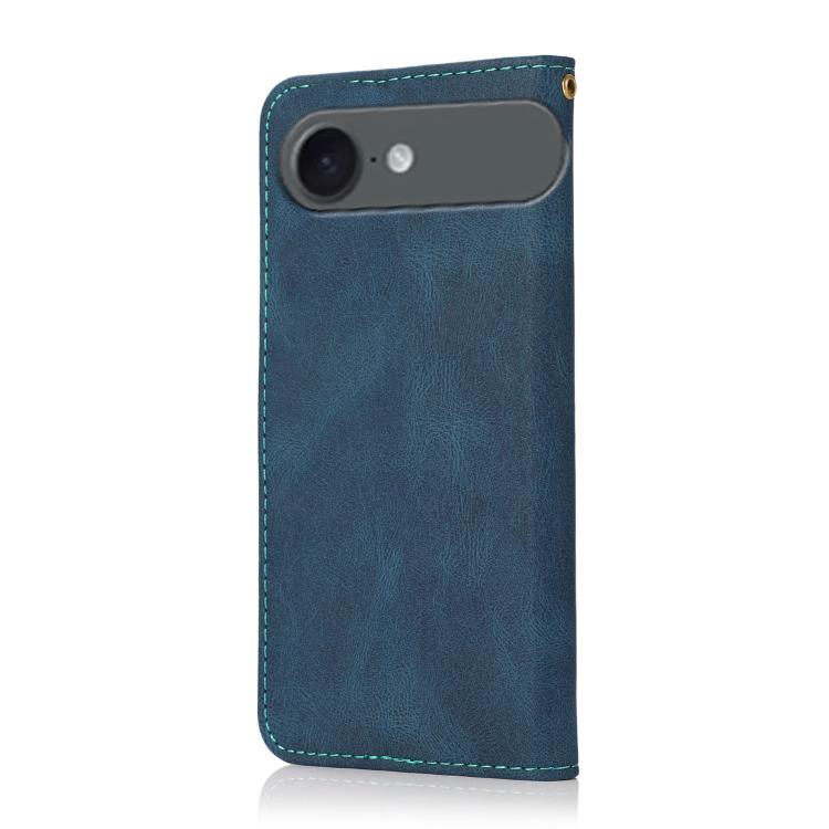 For iPhone Air Dual-color Stitching Leather Phone Case(Blue Green) - iPhone Air Cases by buy2fix | Online Shopping UK | buy2fix